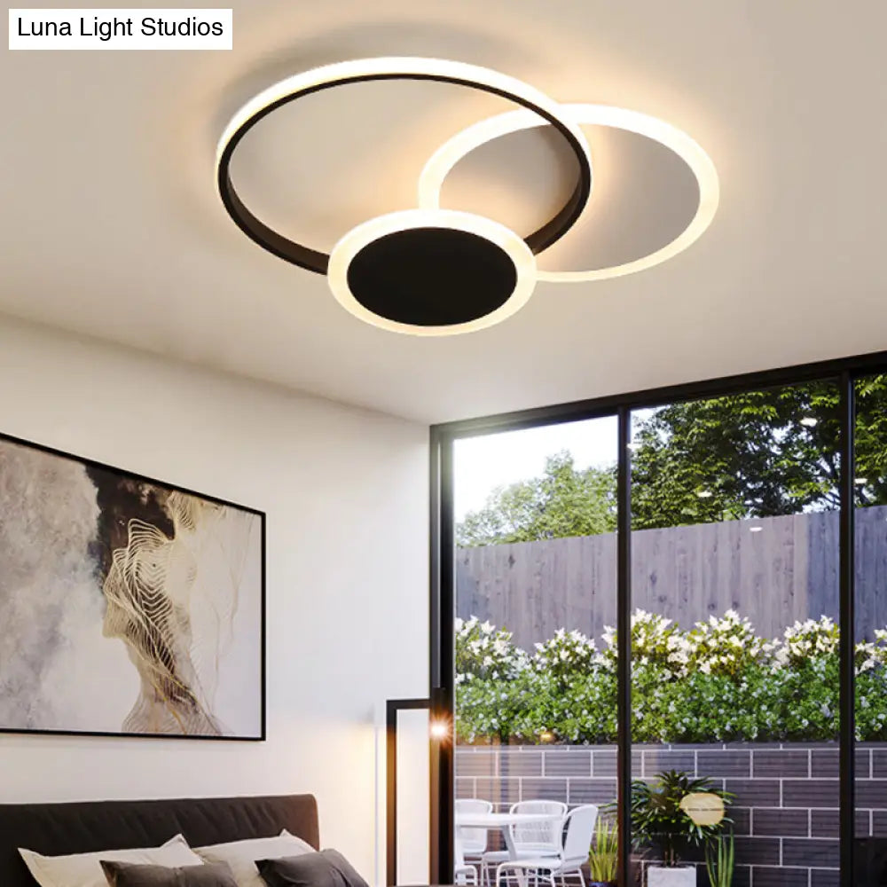 Modern Acrylic Stacked Ring Led Ceiling Lamp For Dining Room And Kitchen Flush Lighting