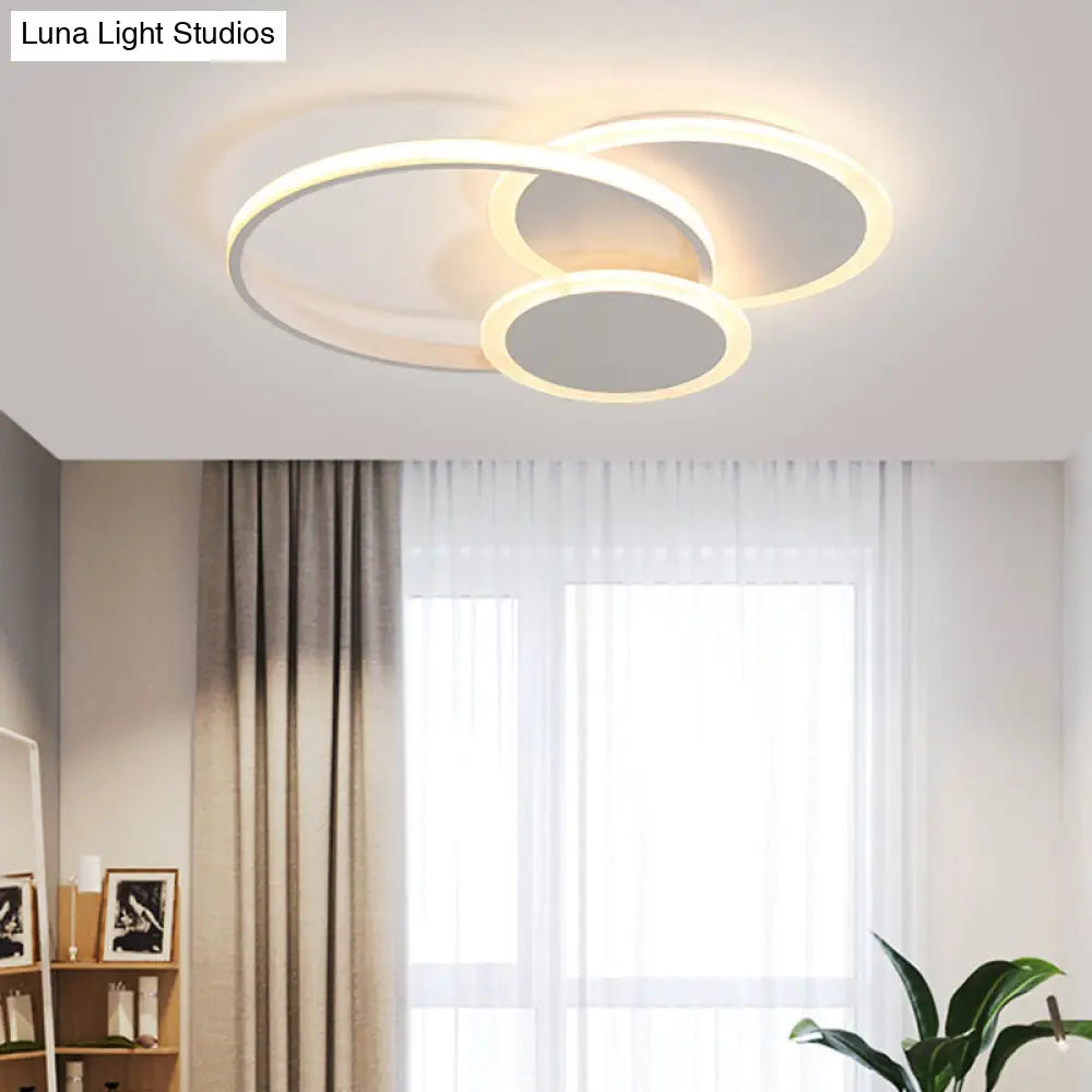 Modern Acrylic Stacked Ring Led Ceiling Lamp For Dining Room And Kitchen Flush Lighting White /