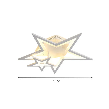 Modern Acrylic Star Led Ceiling Light - White Dining Room Fixture