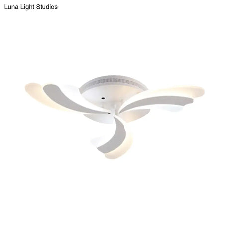 Modern Acrylic Windmill Ceiling Lamp - 3/5/9 Lights White Flush Mount Light Fixture In