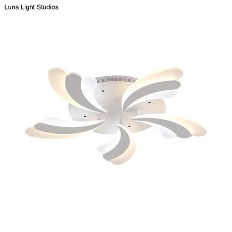 Modern Acrylic Windmill Ceiling Lamp - 3/5/9 Lights White Flush Mount Light Fixture In