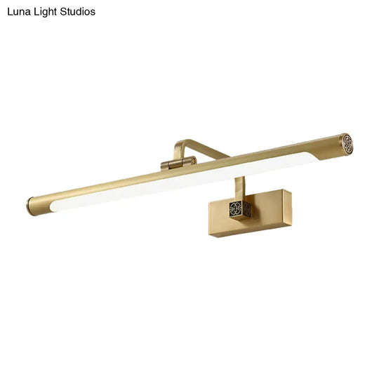 Modern Adjustable Led Wall Lamp With Metal Mirror Cabinet And Linear Acrylic Shade