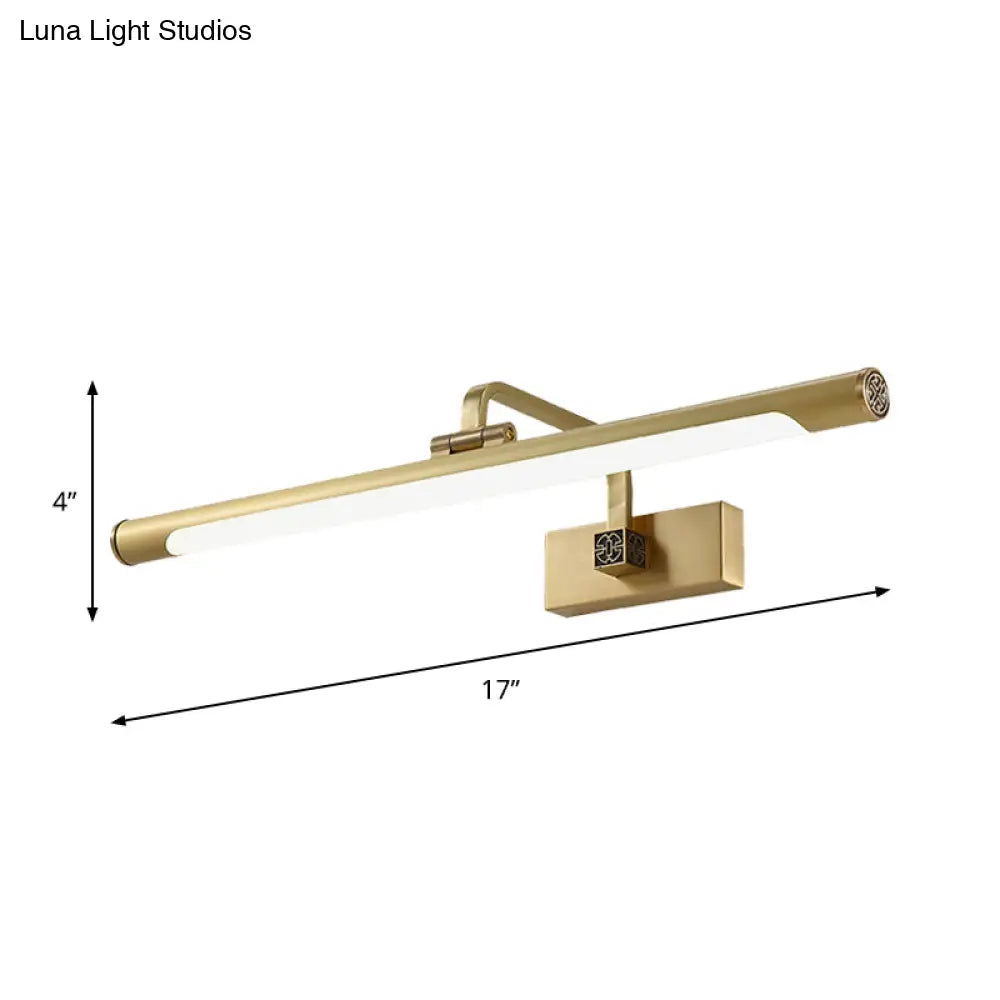 Modern Adjustable Led Wall Lamp With Metal Mirror Cabinet And Linear Acrylic Shade