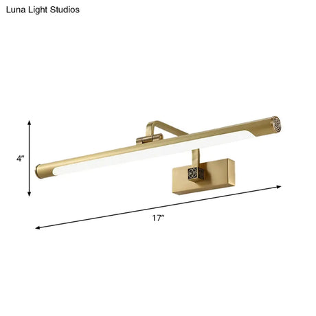 Modern Adjustable Led Wall Lamp With Metal Mirror Cabinet And Linear Acrylic Shade