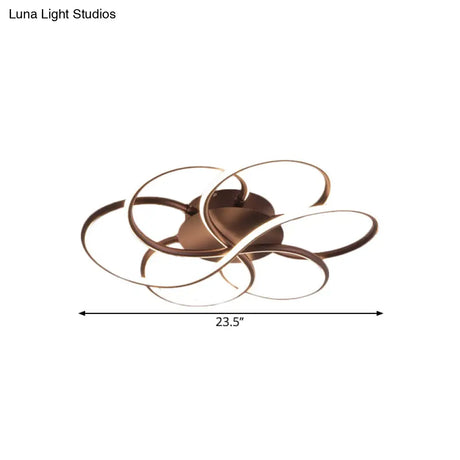 Modern Aluminum Led Ceiling Light For Hotels - Brown Blossom Flush Mount
