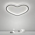 Modern Aluminum Led Flush Ceiling Light For Kids Bedroom - Loop In Black / White Loving Heart