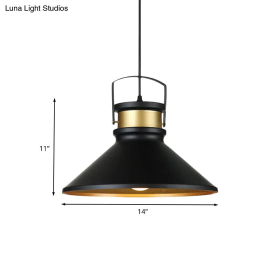 Modern Aluminum Pendant Light With Wide Flared Shade - Ideal For Industrial Dining Rooms