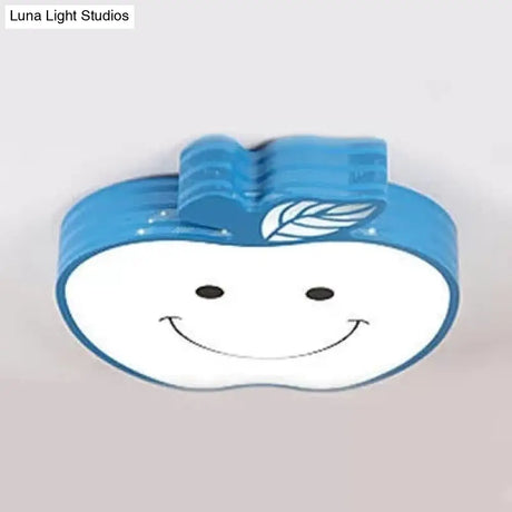 Modern Apple Flush Mount Light: Acrylic Metal Nordic Style Ceiling Fixture For Living Rooms