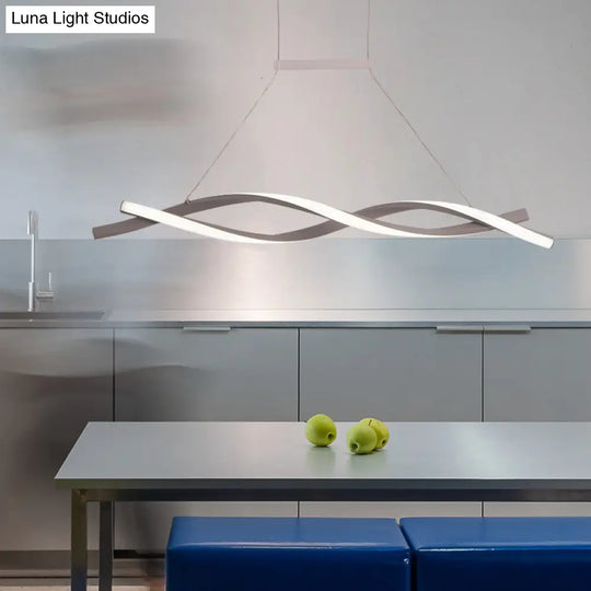 Modern Art Deco Led Pendant Light For Reception Area Grey / 31.5 White