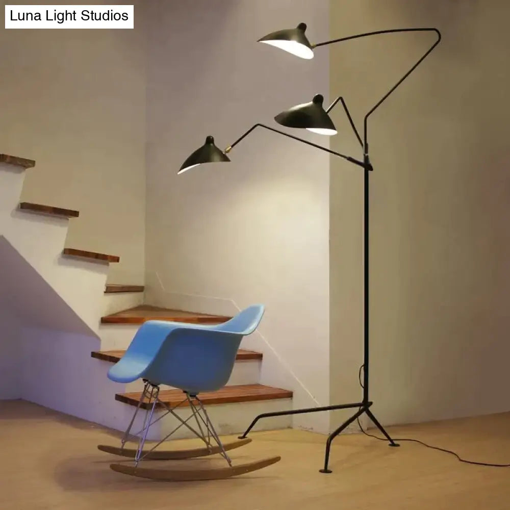 Modern Art Floor Led Lamp For Living Room Bedroom Study Office Lustre Black Standing Light With
