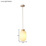 Modern Asian Pendant Lamp with Paper Shade - White Capsule/Drum Ceiling Light for Corridor - Sizes: 5.5’’/8’’/12’’ Wide