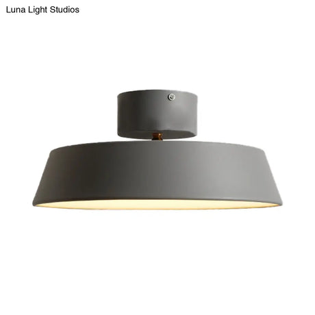 Modern Barn Semi Mount Lighting: Rotatable Ceiling Light Fixture With White/Green Acrylic Diffuser