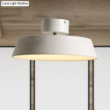 Modern Barn Semi Mount Lighting: Rotatable Ceiling Light Fixture With White/Green Acrylic Diffuser