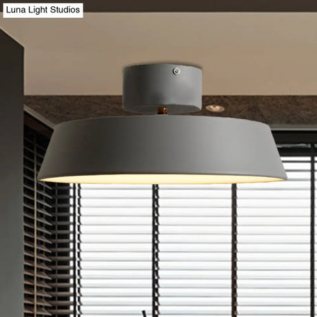 Modern Barn Semi Mount Lighting: Rotatable Ceiling Light Fixture With White/Green Acrylic Diffuser