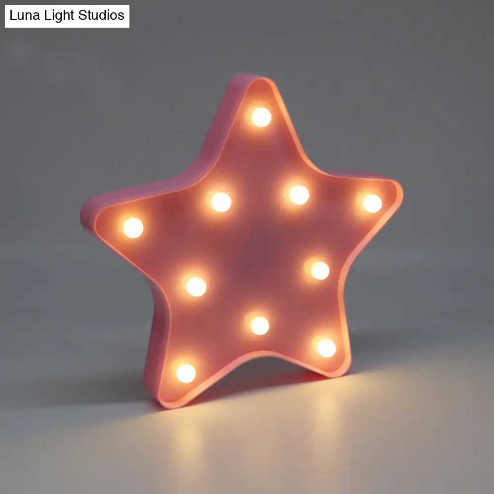 Modern Battery-Operated Led Wall Night Light - Star Stand Lighting Pink