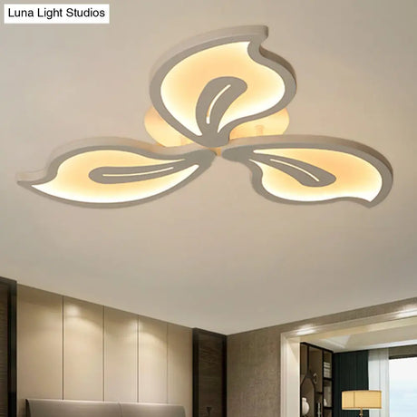 Modern Bauhinia Leaf Flush Light: Acrylic Led Ceiling Lamp For Living Room. Available In 3/5/9 -