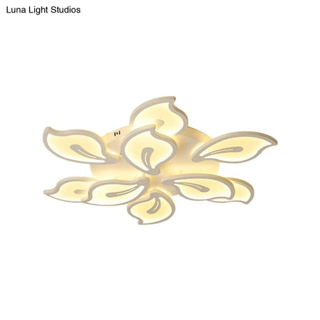 Modern Bauhinia Leaf Flush Light: Acrylic Led Ceiling Lamp For Living Room. Available In 3/5/9 -