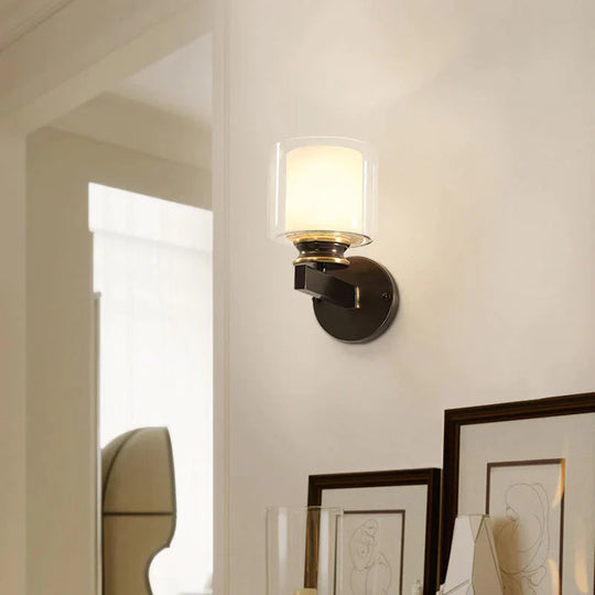 Moderne Schlafzimmerlampe Einzelspiegel Kupfer Wandlampe