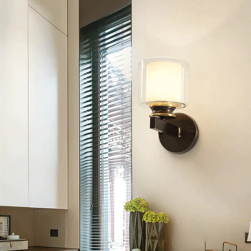 Moderne Schlafzimmerlampe Einzelspiegel Kupfer Wandlampe