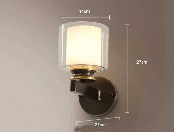 Moderne Schlafzimmerlampe Einzelspiegel Kupfer Wandlampe