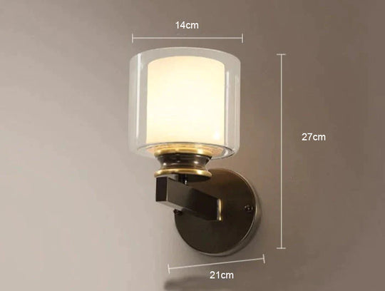 Moderne Schlafzimmerlampe Einzelspiegel Kupfer Wandlampe