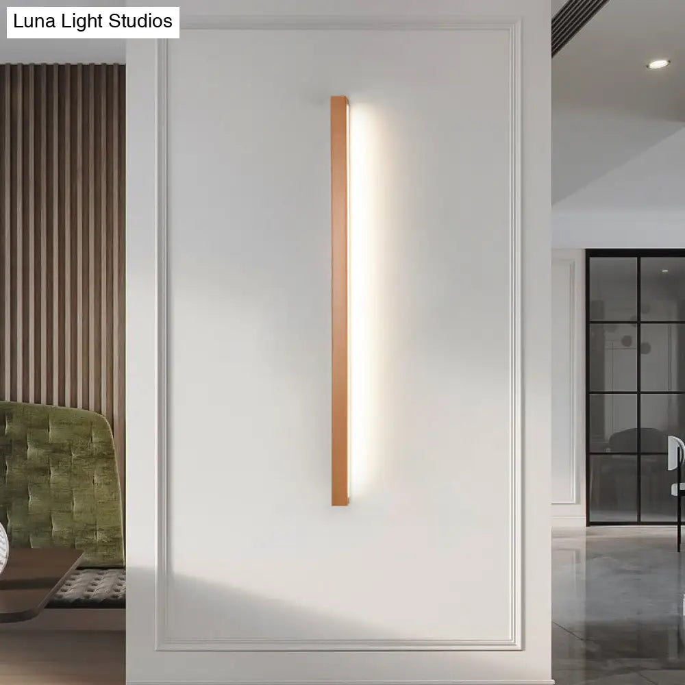 Modern Beige Wooden Led Wall Sconce For Contemporary Living Room Lighting