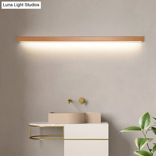 Modern Beige Wooden Led Wall Sconce For Contemporary Living Room Lighting