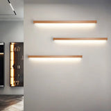 Modern Beige Wooden Led Wall Sconce For Contemporary Living Room Lighting