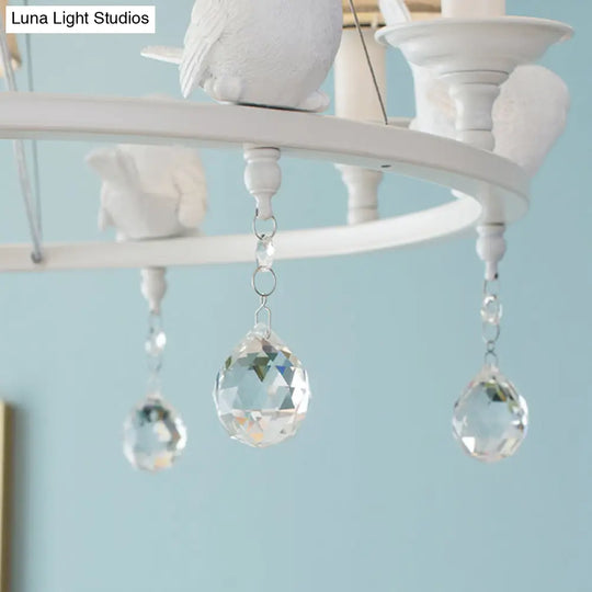 Modern Bird Pendant Chandelier In White For Villa