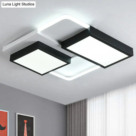 Modern Black Acrylic Led Flush Ceiling Light Fixture