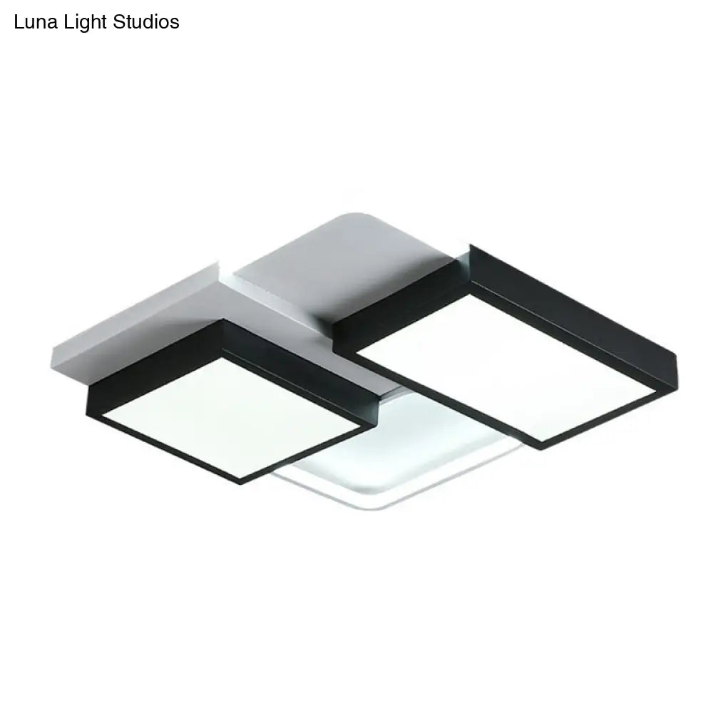 Modern Black Acrylic Led Flush Ceiling Light Fixture