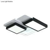 Modern Black Acrylic Led Flush Ceiling Light Fixture