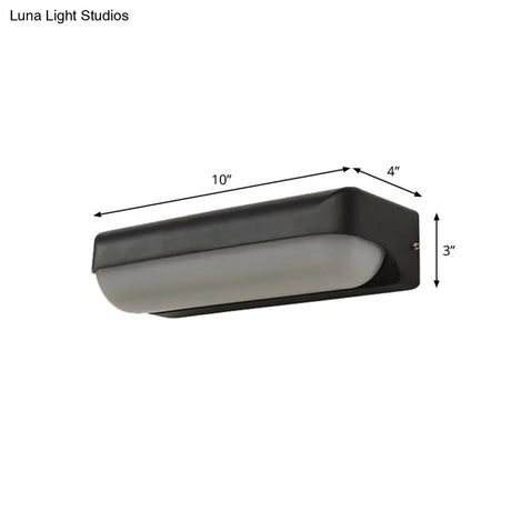 Modern Black Acrylic Wall Sconce With Flush Capsule Design And Half-Bulb Mounting