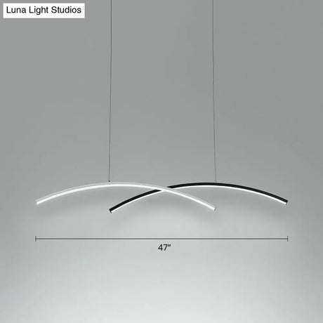 Modern Black And White Arc Ceiling Led Island Light For Living Room