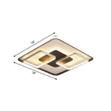 Modern Black And White Geometric Led Flushmount Living Room Light - Warm/White Multiple Sizes