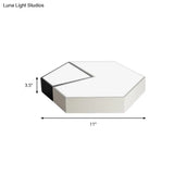 Modern Black And White Hexagon Ceiling Light Acrylic Shade Mount Fixture 11’/15’/19’ Dia -