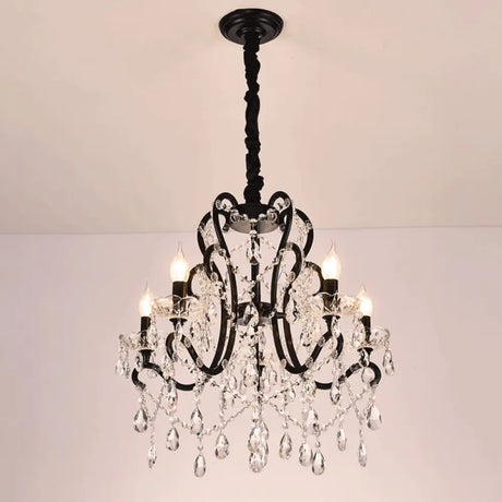 Modern Black Bedroom Chandelier - 4/5 Light Crystal Stands Swag Hanging Ceiling Fixture 5 /