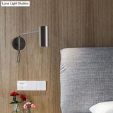 Modern Black & Brass Wall Sconce With Metal Shade - Bedroom Light Fixture