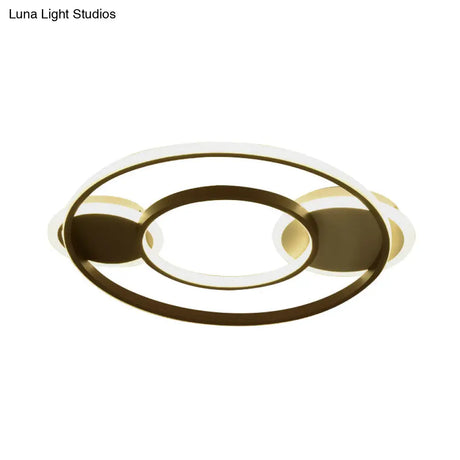 Modern Black Circle Flush Mount Led Ceiling Lamp For Child’s Bedroom