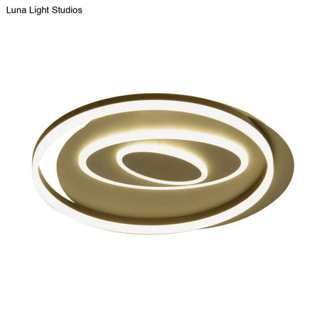 Modern Black Circle Flush Mount Led Ceiling Lamp For Child’s Bedroom