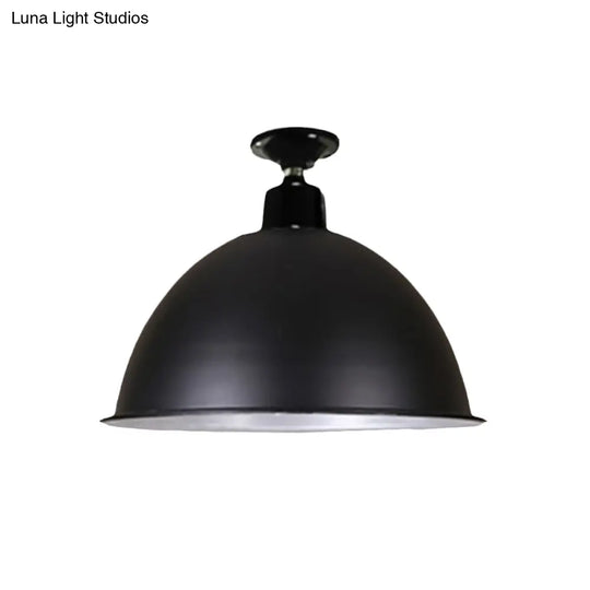 Modern Black Dome Ceiling Light For Dining Room - Loft Style 1 Head 12’/14’ Width