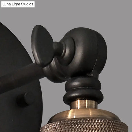 Modern Black Dome Wall Sconce With Adjustable Metal 1 Light For Restaurant Lighting