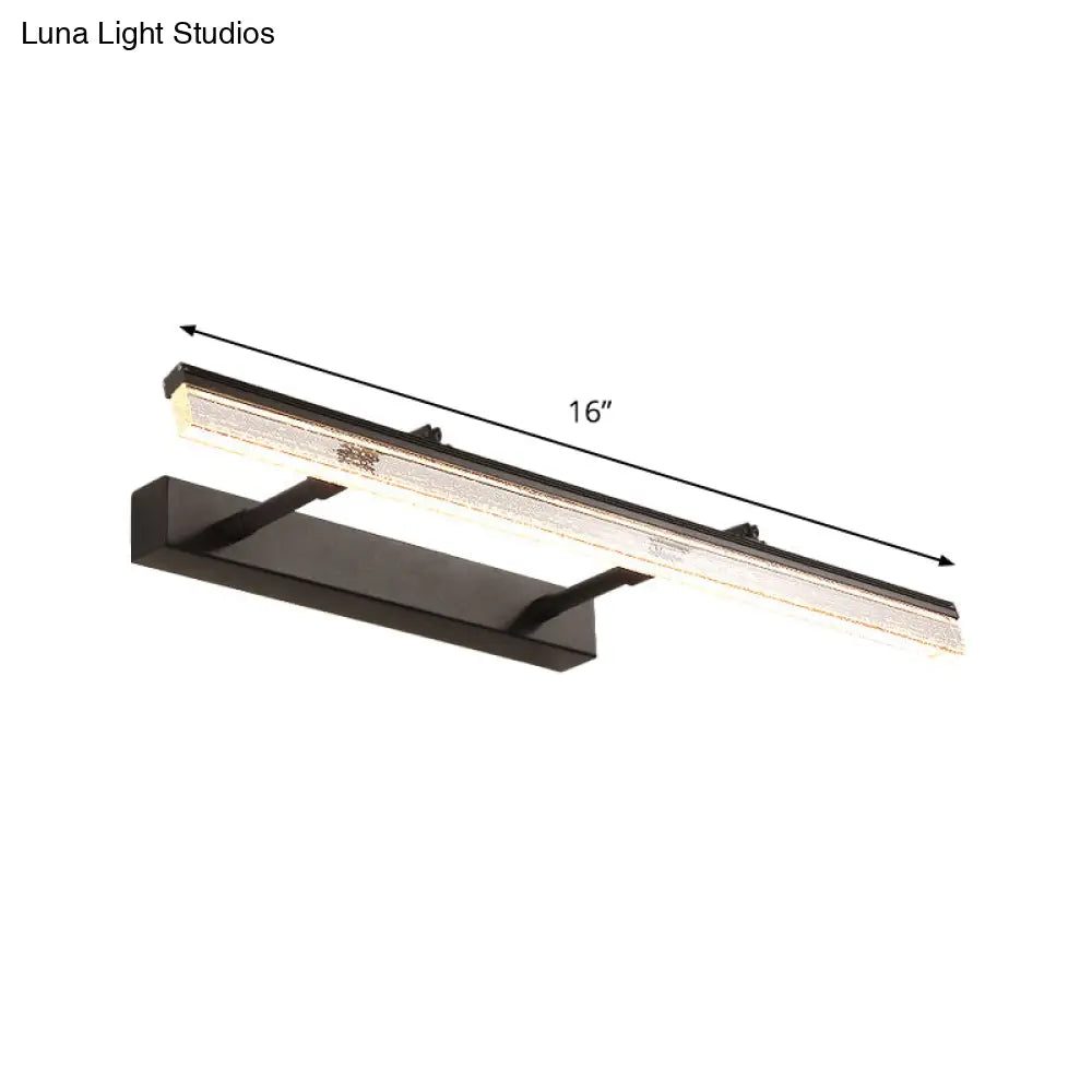 Modern Black Dual Arm Led Wall Mount Vanity Lamp In Warm/White Light