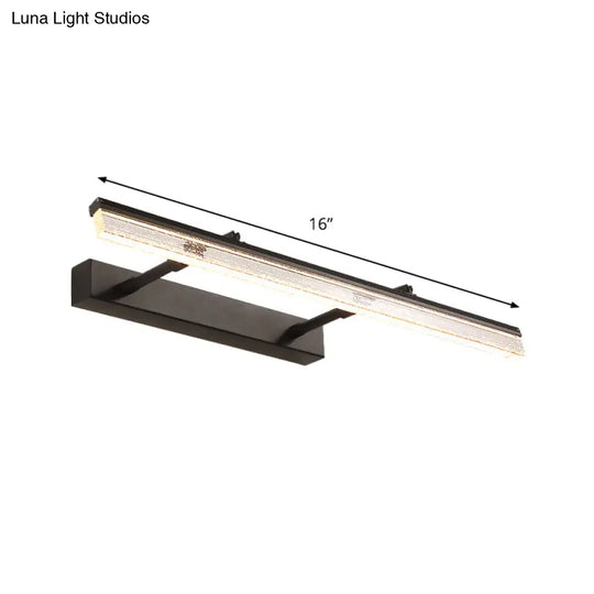 Modern Black Dual Arm Led Wall Mount Vanity Lamp In Warm/White Light