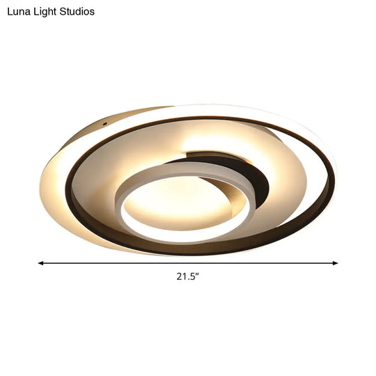 Modern Black Flush Ceiling Lighting Fixture - 18/21.5 Round Acrylic Led Light In Warm/White