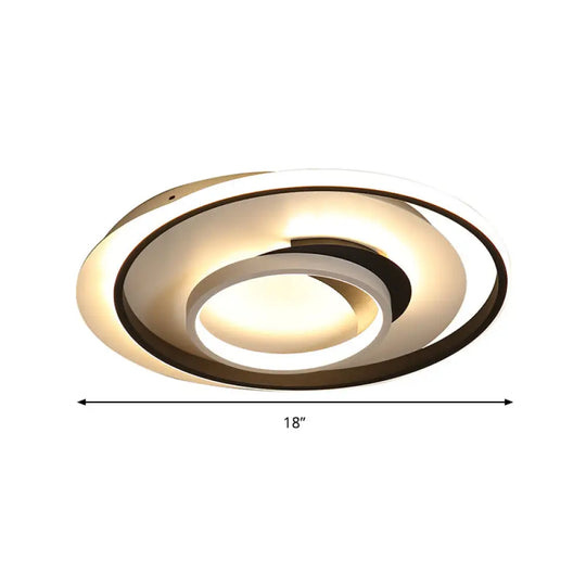 Modern Black Flush Ceiling Lighting Fixture - 18/21.5 Round Acrylic Led Light In Warm/White