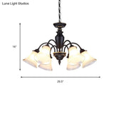 Modern Black Glass Pendant Chandelier With Multiple Light Options For Living Room