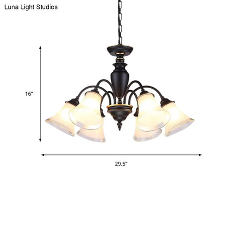 Modern Black Glass Pendant Chandelier With Multiple Light Options For Living Room