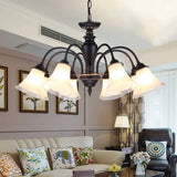 Modern Black Glass Pendant Chandelier With Multiple Light Options For Living Room 8 /
