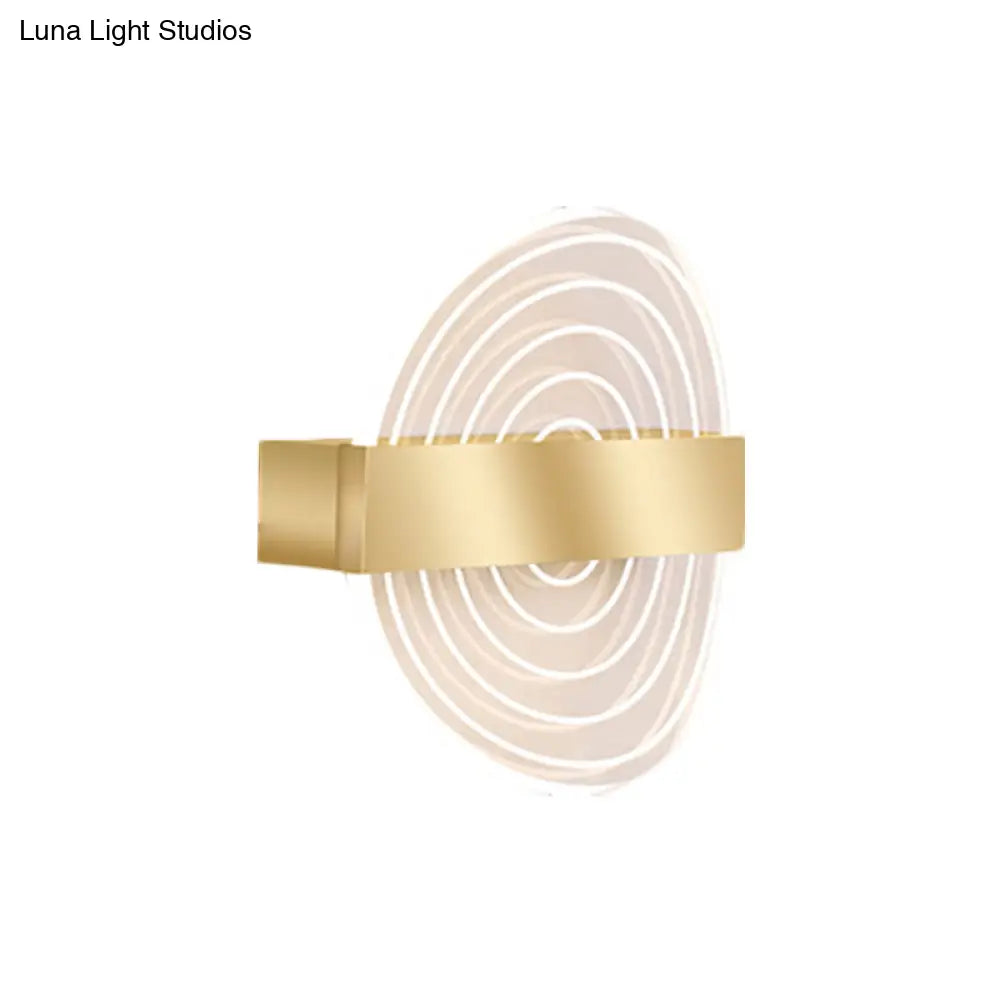 Modern Black/Gold Acrylic Circle Led Wall Sconce For Living Room